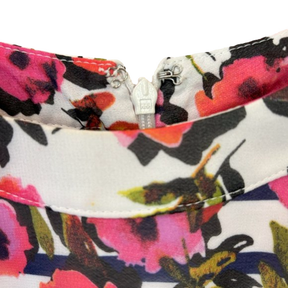 Betsy Johnson Pink-n Blue Floral sleeveless dress fully lined w/zipper size 12 - Picture 3 of 4